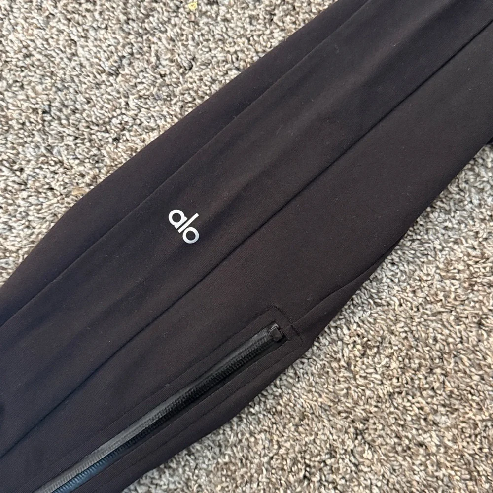 Alo Yoga Airbrush High-Waist 7/8 Motocon Legging - Black Size Small
